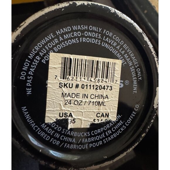 Starbucks 24 Oz Tumbler Cold Beverage Black Green  Stainless Steel Double Wall - Picture 5 of 8